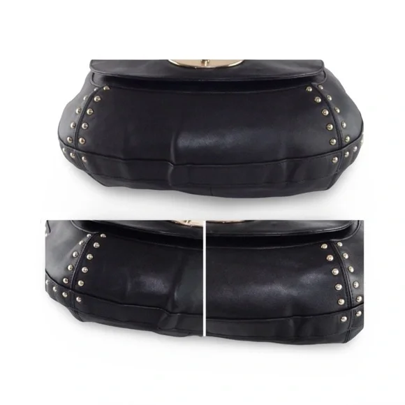 COACH lmt Edition Circle Black Leather Hobo Shoulder Bag - Picture 11 of 13